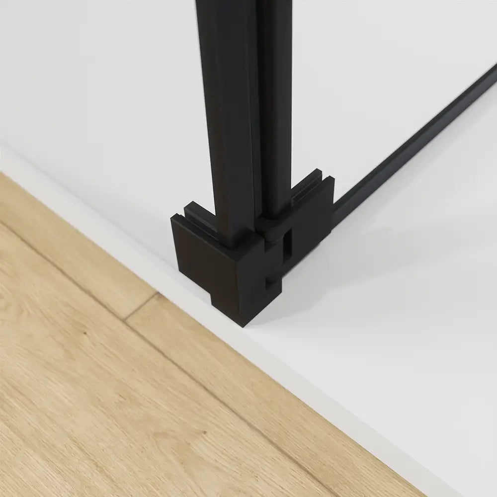 Doccia walk-in 120cm + anta 30cm vetro 8mm trasparente profili neri | Keros