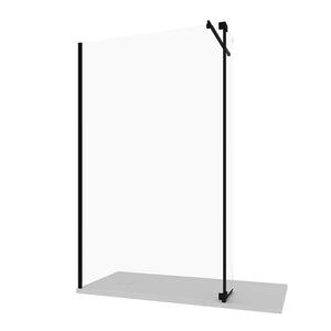 Doccia walk-in 90cm + anta 30cm vetro 8mm trasparente profili neri | Keros
