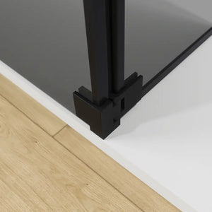 Doccia walk-in 150cm + anta 30cm vetro 8mm fumé profili neri | Keros