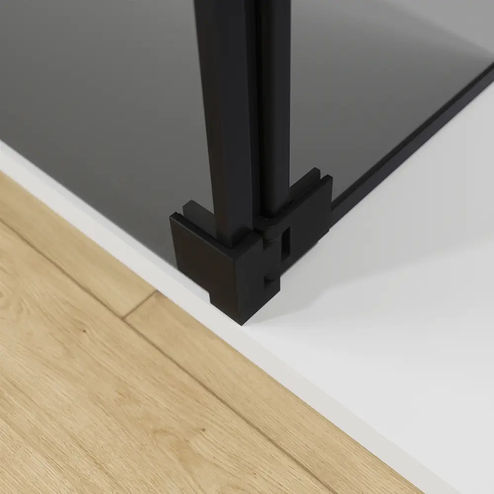 Doccia walk-in 110cm + anta 30cm vetro 8mm fumé profili neri | Keros