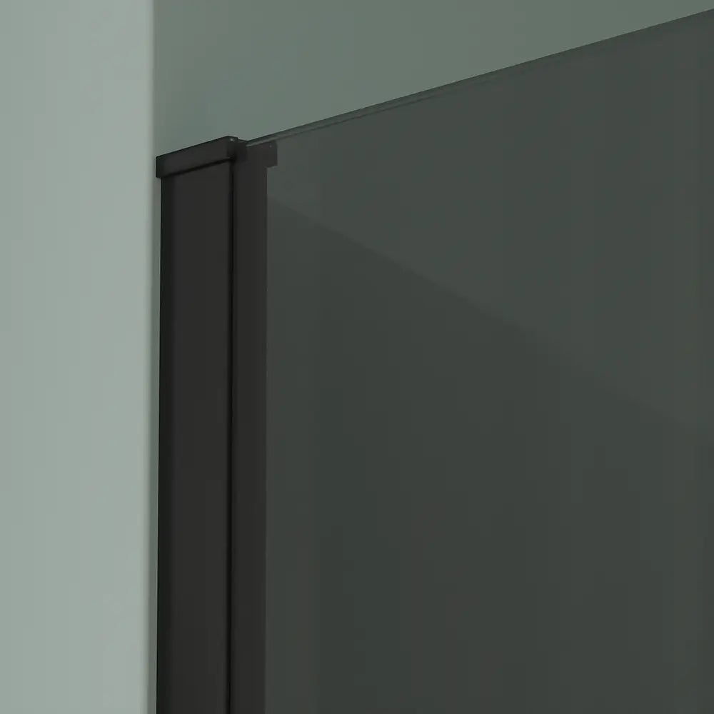 Doccia walk-in 70cm + anta 30cm vetro 8mm fumé profili neri | Keros