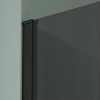 Doccia walk-in 60cm + anta 30cm vetro 8mm fumé profili neri | Keros