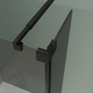 Doccia walk-in 60cm + anta 30cm vetro 8mm fumé profili neri | Keros