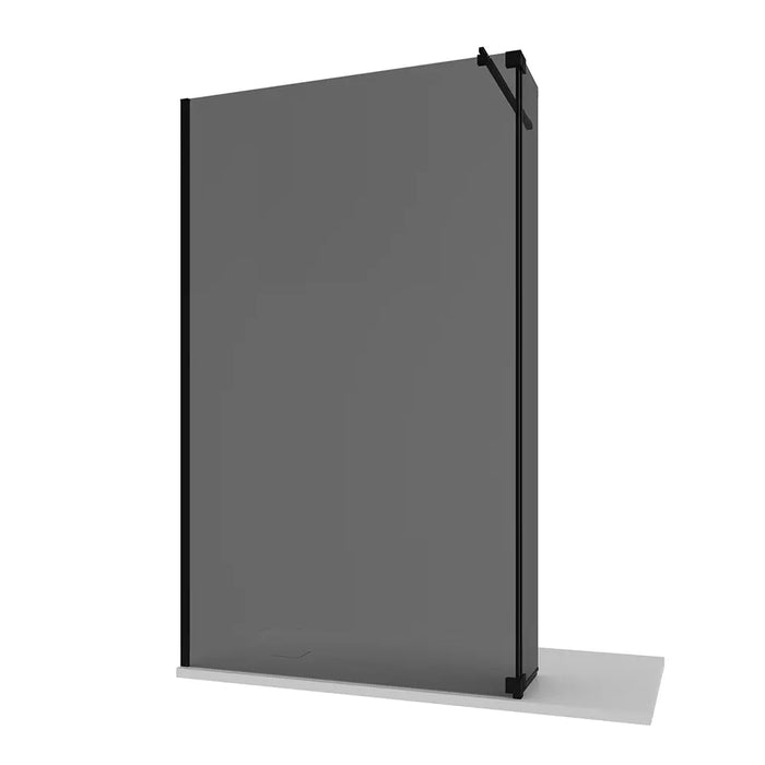 Doccia walk-in 110cm + anta 30cm vetro 8mm fumé profili neri | Keros
