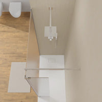 Doccia walk-in 150cm + anta 30cm vetro 8mm opaco profili cromo | Keros