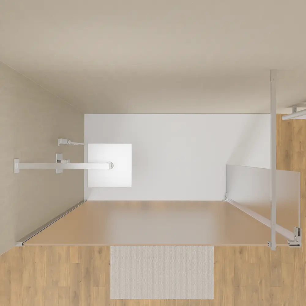 Doccia walk-in 150cm + anta 30cm vetro 8mm opaco profili cromo | Keros