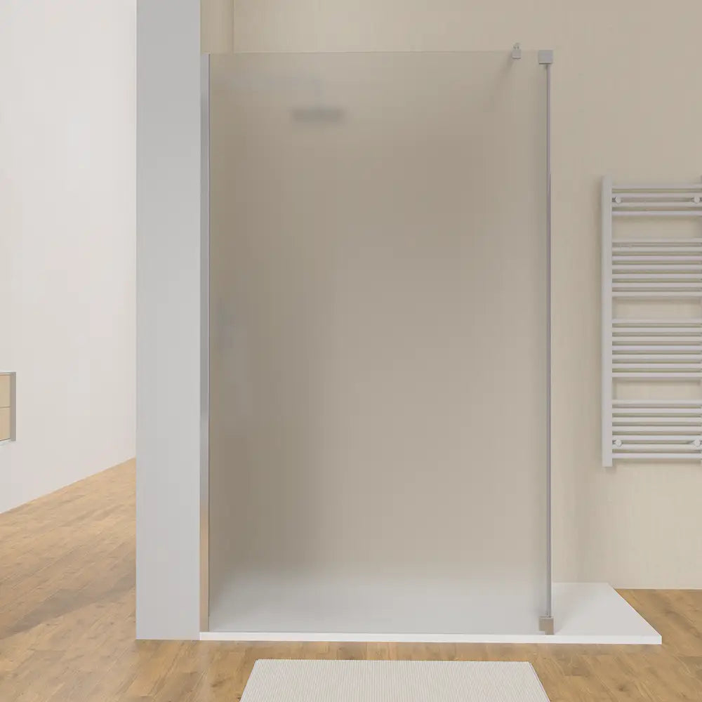 Doccia walk-in 150cm + anta 30cm vetro 8mm opaco profili cromo | Keros