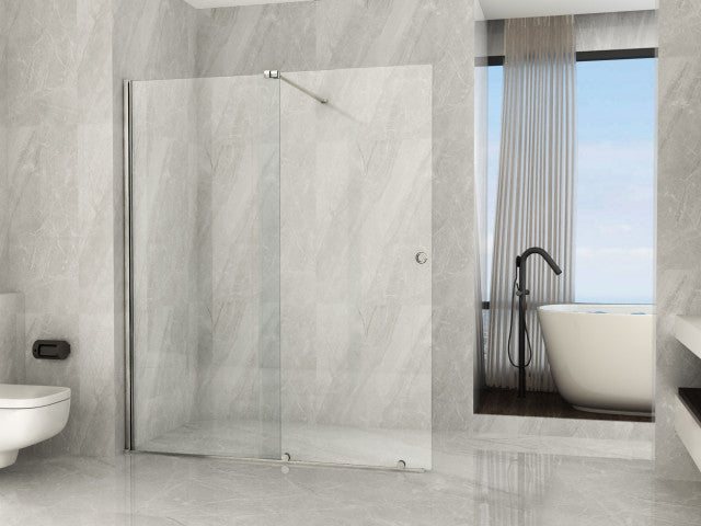 Parete Doccia Walk-In Scorrevole Trasparente 8mm H195cm - 100 cm