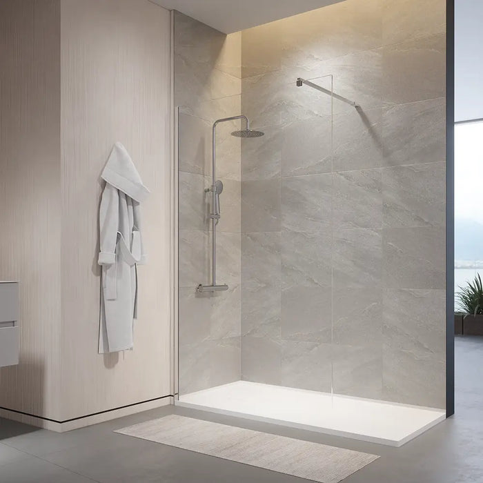 Doccia walk-in 60cm vetro 10mm trasparente profili cromati | Naxos