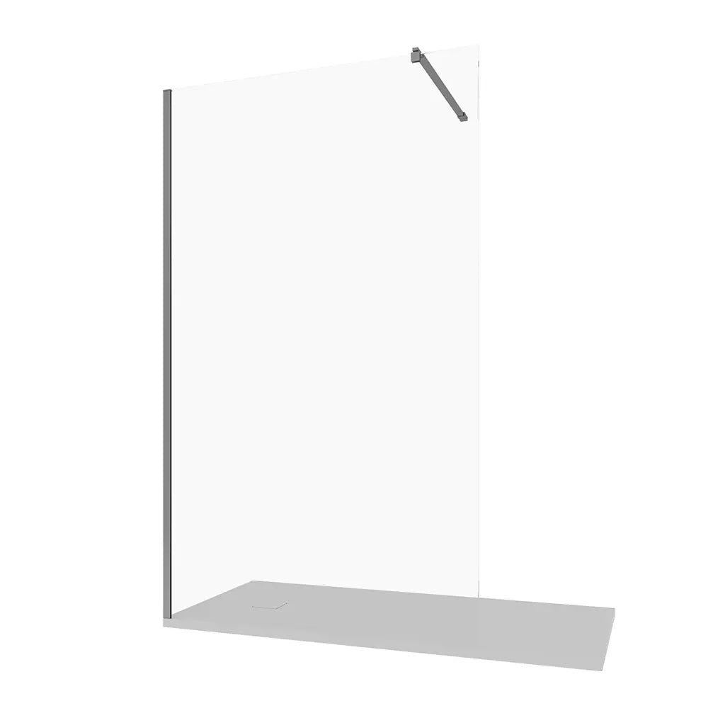 Doccia walk-in 60cm vetro 10mm trasparente profili cromati | Naxos