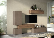 Conveniente Parete attrezzata L.290 cm Made in Italy, finitura Bronzo e Mercure ZLCINFNCOMP16-1
