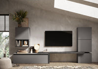 Parete attrezzata moderna L.322 colore Ardesia e Piombo ZLCINFNCOMP18-1