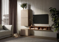 Parete attrezzata da ingresso, finitura Argilla e Mercure ZLCINFNCOMPN51