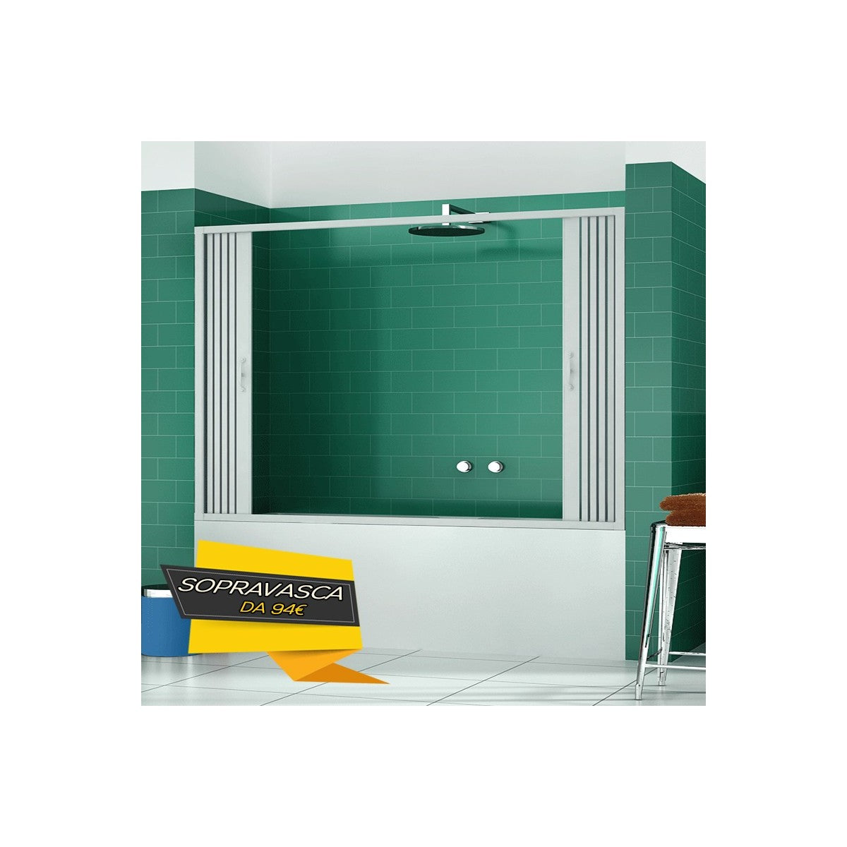 Sopra vasca in pvc con ingresso centrale due ante, misura 150