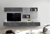 Parete attrezzata con pensili e cubi Ossido, Piombo e Beton, ZLCIFCOMP6