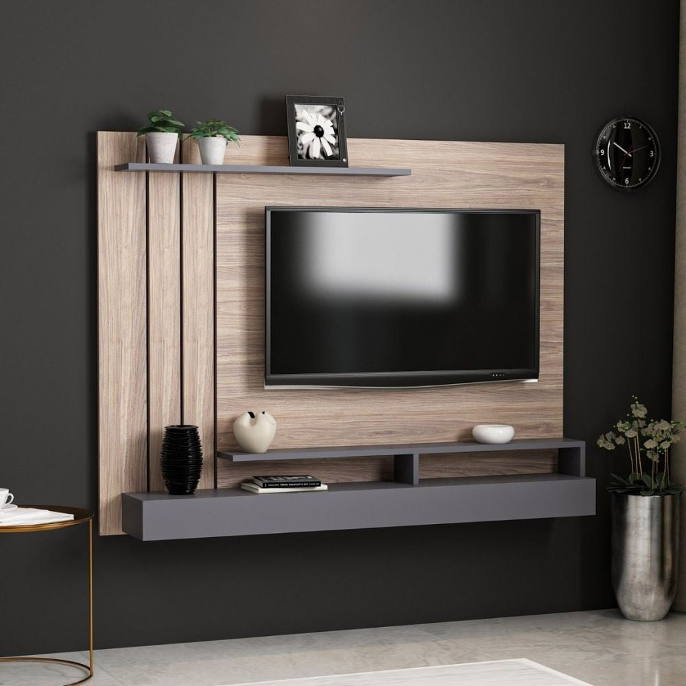 Parete porta tv noce particolari antracite Lawrance 157