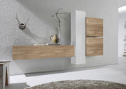 Parete attrezzata moderna di design rovere stelvio e bianco lucido, ZLCCB3-MB
