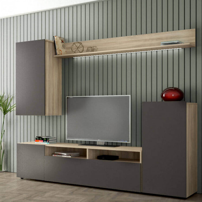 PARETE SOGGIORNO BRIDGE OLMO E GRIGIO