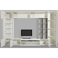 Parete soggiorno Egypt – 290x191x40cm – Bianco Lucido e Cemento