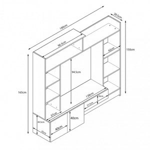 PARETE SOGGIORNO ENTRY ANTRACITE E OLMO
