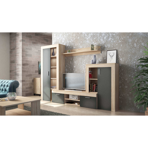 PARETE SOGGIORNO NOBEL ANTRACITE E QUERCIA CHIARO