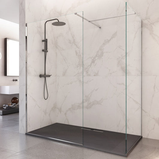 Box doccia due lati con ingresso libero 8mm anticalcare, misura 100x100