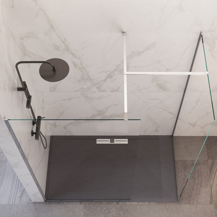 Box doccia due lati con ingresso libero 8mm anticalcare, misura 100x100