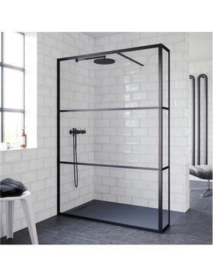 Parete doccia walk-in con aletta fissa GRID 402 RIHO 90x200 cm