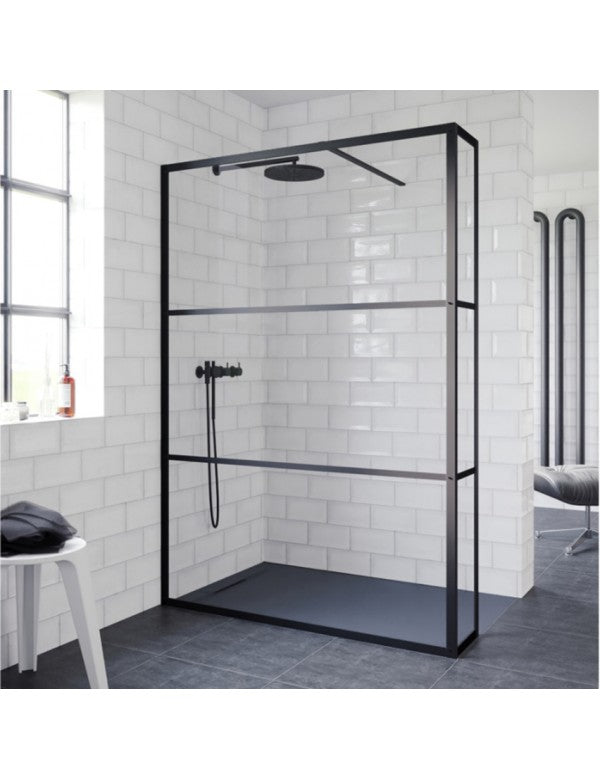 Box doccia walk-in con aletta fissa GRID 402 RIHO 100x200 cm
