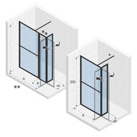 Parete doccia walk-in LUCID 402 SWING RIHO 90x40x200 cm