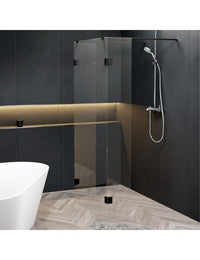 SCANDIC NXT 202 RIHO 156x37 x200 cm cabina doccia walk-in con cerniera nera