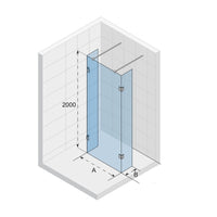 SCANDIC NXT 202 RIHO 156x37 x200 cm cabina doccia con cerniere cromate