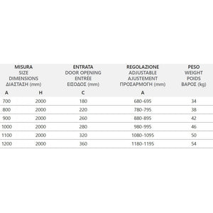 Box doccia scorrevole SANTORINI 100 profilo cromato 110 x200cm