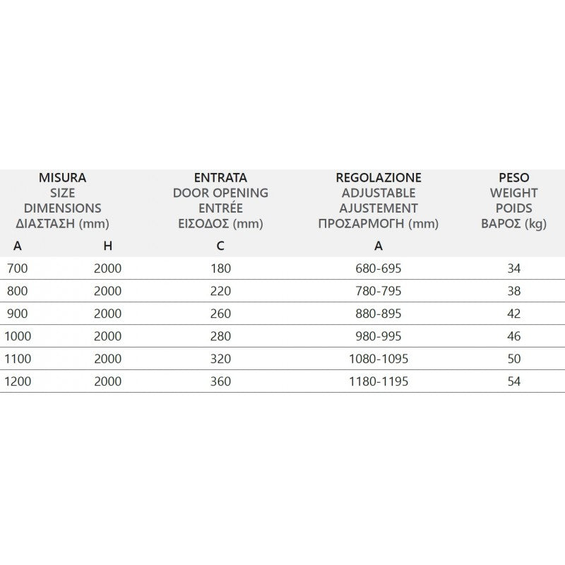 Parete doccia scorrevole SANTORINI 100 profilo cromato 80 x200cm
