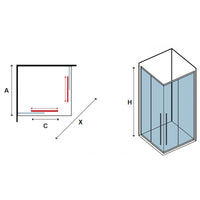 Parete doccia scorrevole SANTORINI 100 profilo oro rosa 110 x200 cm