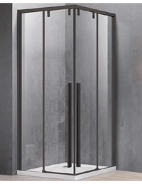 Parete doccia scorrevole SANTORINI 100 profilo nero 80 x200cm