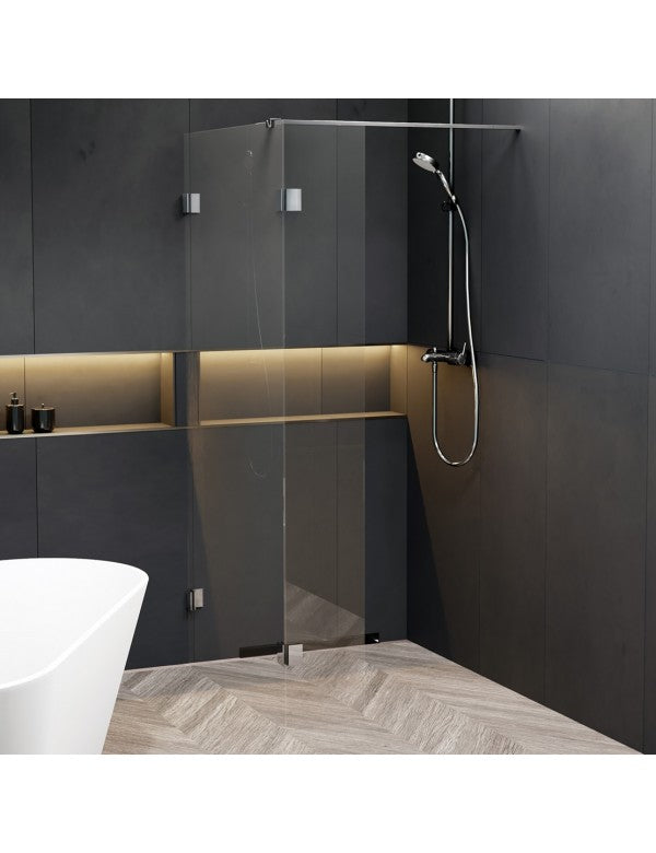 Box doccia walk-in con ribaltabile SCANDIC NXT 402 RIHO 110x200 cm con cerniere cromate