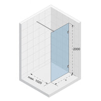 Parete doccia walk-in SCANDIC NXT 400 RIHO 100x200 cm con cerniere nere
