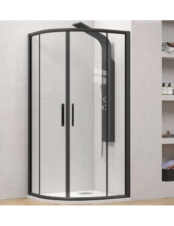 Pareti doccia 1/4 cerchio EFE 200 NERO 90x90 H. 190 cm