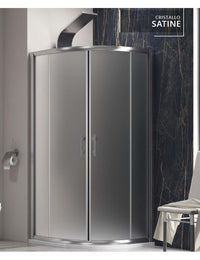 Pareti doccia in vetro opaco 1/4 cerchio FLORA 200 80x80 x190 cm