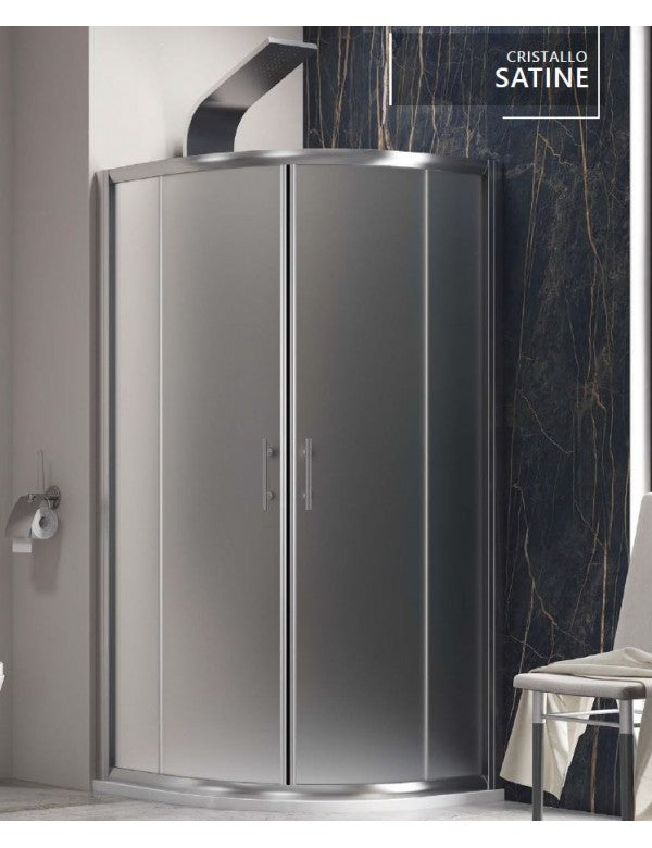 Pareti doccia in vetro opaco 1/4 cerchio FLORA 200 90x90 x190 cm