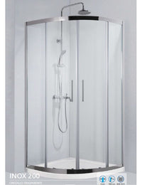 Pareti doccia 1/4 cerchio INOX 200 90x90 H. 190 cm