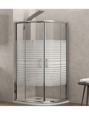 Pareti doccia serigrafate 1/4 cerchio NEW FLORA 200 80x80 x180 cm