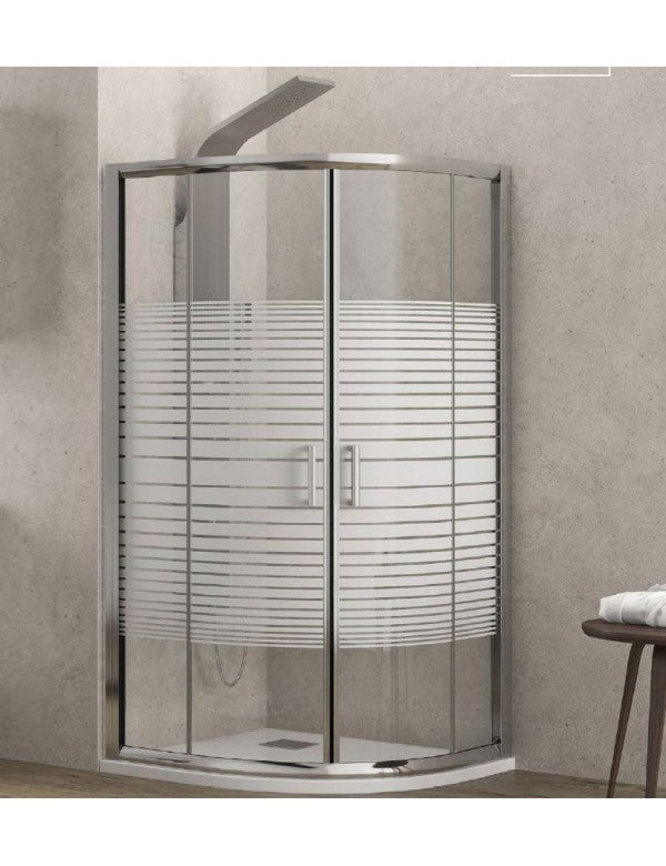 Pareti doccia serigrafate 1/4 cerchio NEW FLORA 200 90x90 x180 cm