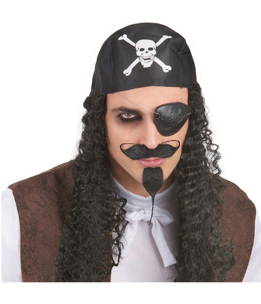 Parrucca Bandana Pirata Capelli Accessori Carnevale Festa Travestimento         