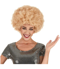 Parrucca Bionda Riccia Pagliaccio Accessori Carnevale Festa Travestimento         