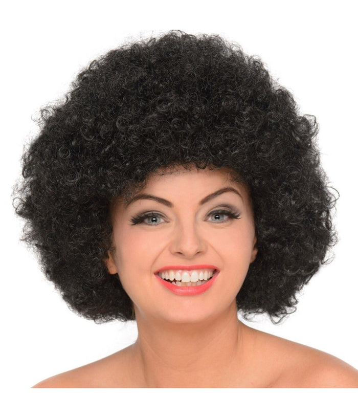 Parrucca Nera Riccia Pagliaccio Accessori Carnevale Festa Travestimento         