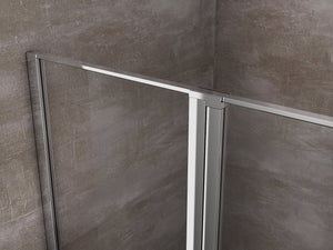 Porta doccia vetro 6 mm apertura battente con fisso in linea Altezza 190 regolabile 97-100 