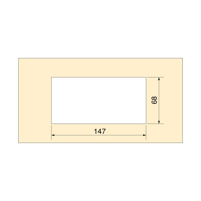 Passacavi da tavolo Emuca Quadrum, rettangolare, 159x80 mm, da incasso, Alluminio, Verniciato nero