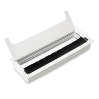 Passacavi da tavolo Emuca Quadrum, rettangolare, 269x80 mm, da incasso, Alluminio, Verniciato nero